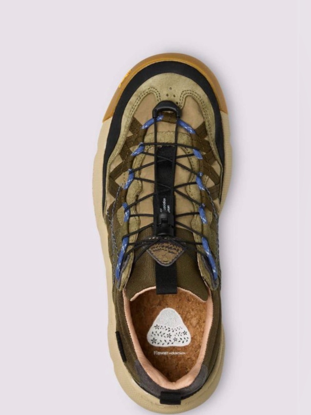 NWT Flower Mountain IWANO 2 UNI Suede and technical fabric sneakers - Military - Picture 4 of 16